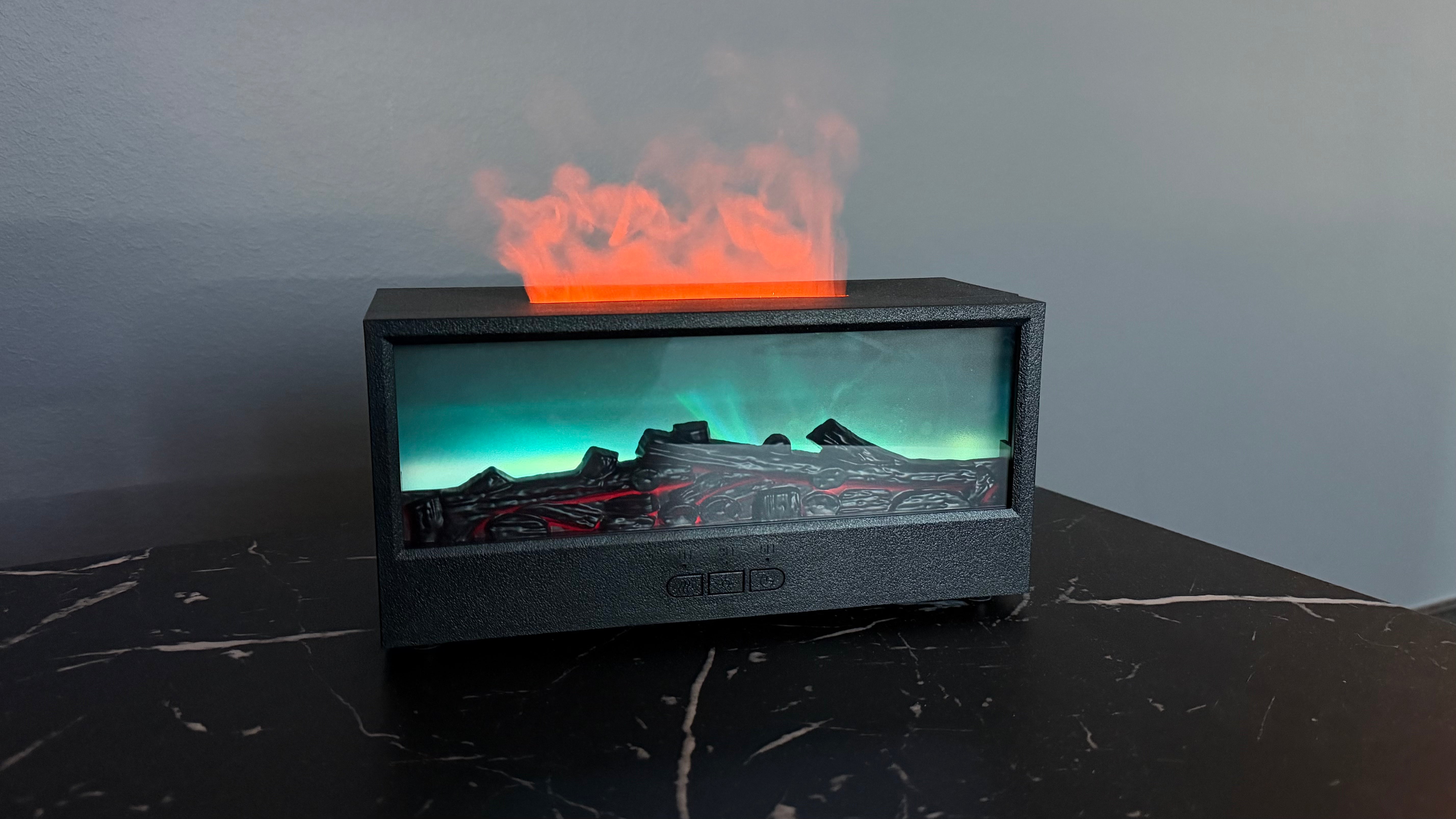 Fireplace Diffuser Humidifier with Colorful Flame LED & Remote Control | Aromatherapy Bonfire Effect