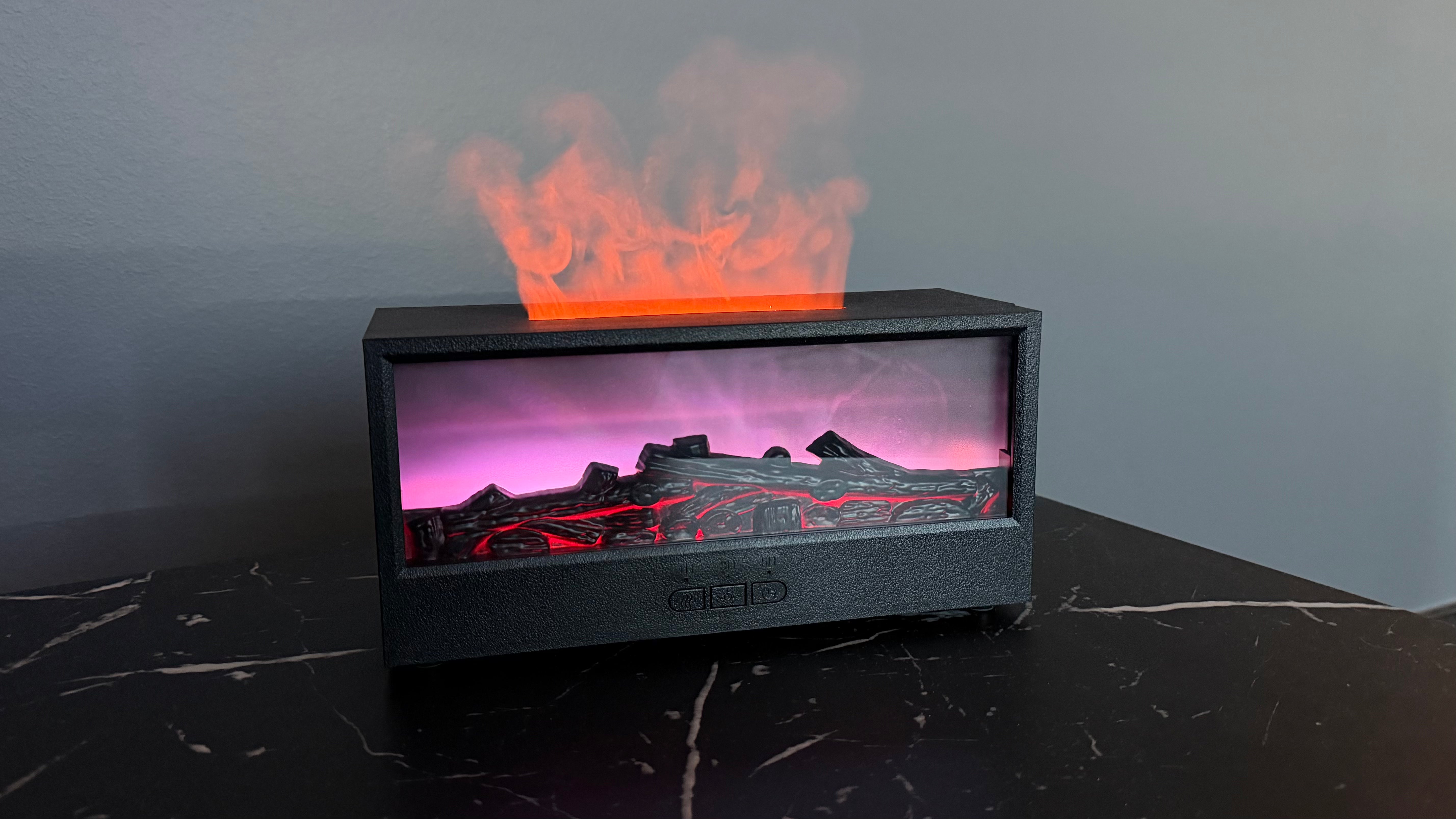 Fireplace Diffuser Humidifier with Colorful Flame LED & Remote Control | Aromatherapy Bonfire Effect