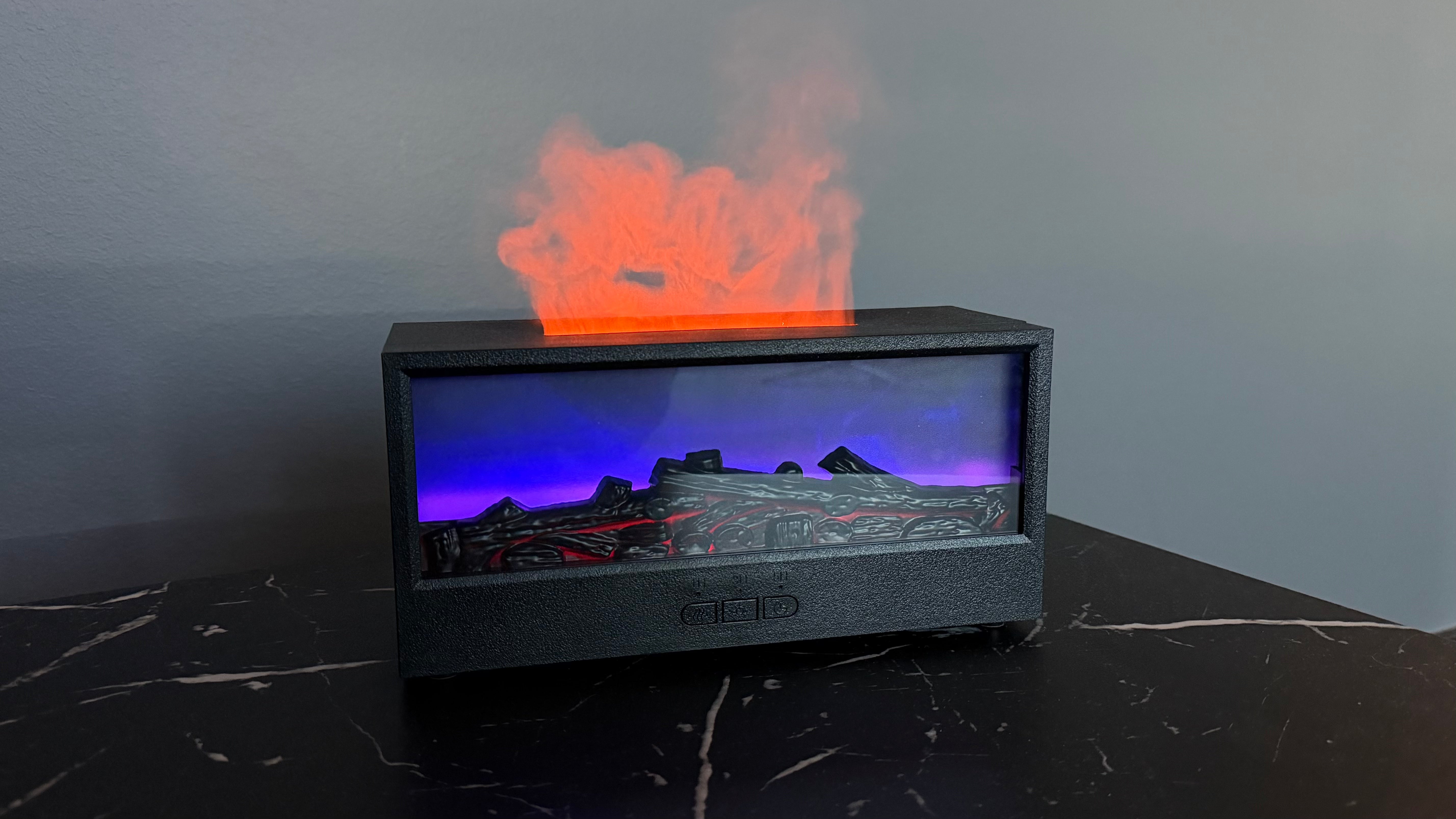 Fireplace Diffuser Humidifier with Colorful Flame LED & Remote Control | Aromatherapy Bonfire Effect